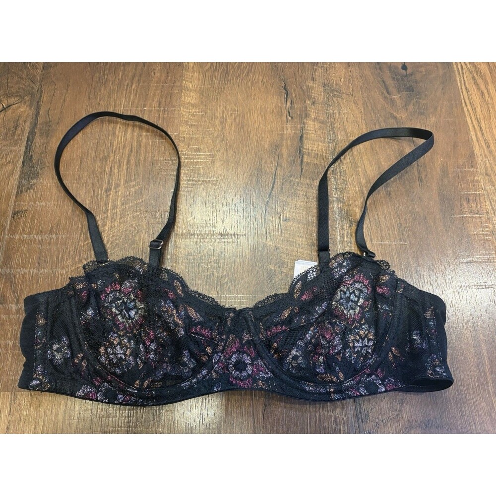 Savage Fenty Nymph Nouveau Strapless Black Lace Bra Size 36B